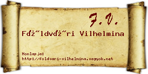 Földvári Vilhelmina névjegykártya